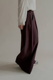 Pantalon PIPPA marron coupe large – vue de profil
