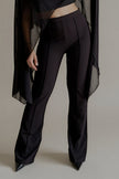 Pantalon PRIVA noir taille haute évasé