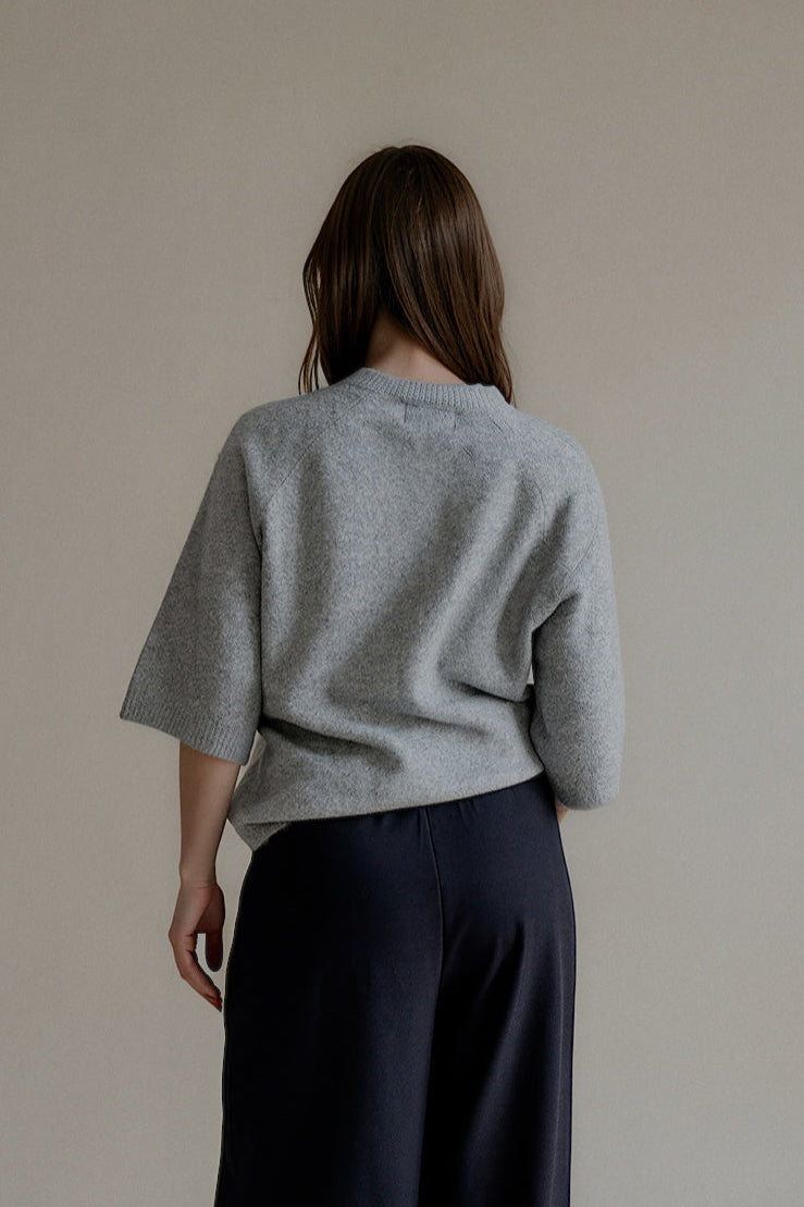 Pull MONROE gris coupe ample – vue de dos