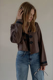 Veste VINCENNE marron à fermetures officier